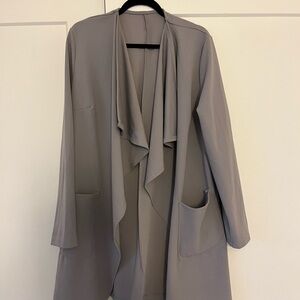 Stylish Gray Open Front Cardigan